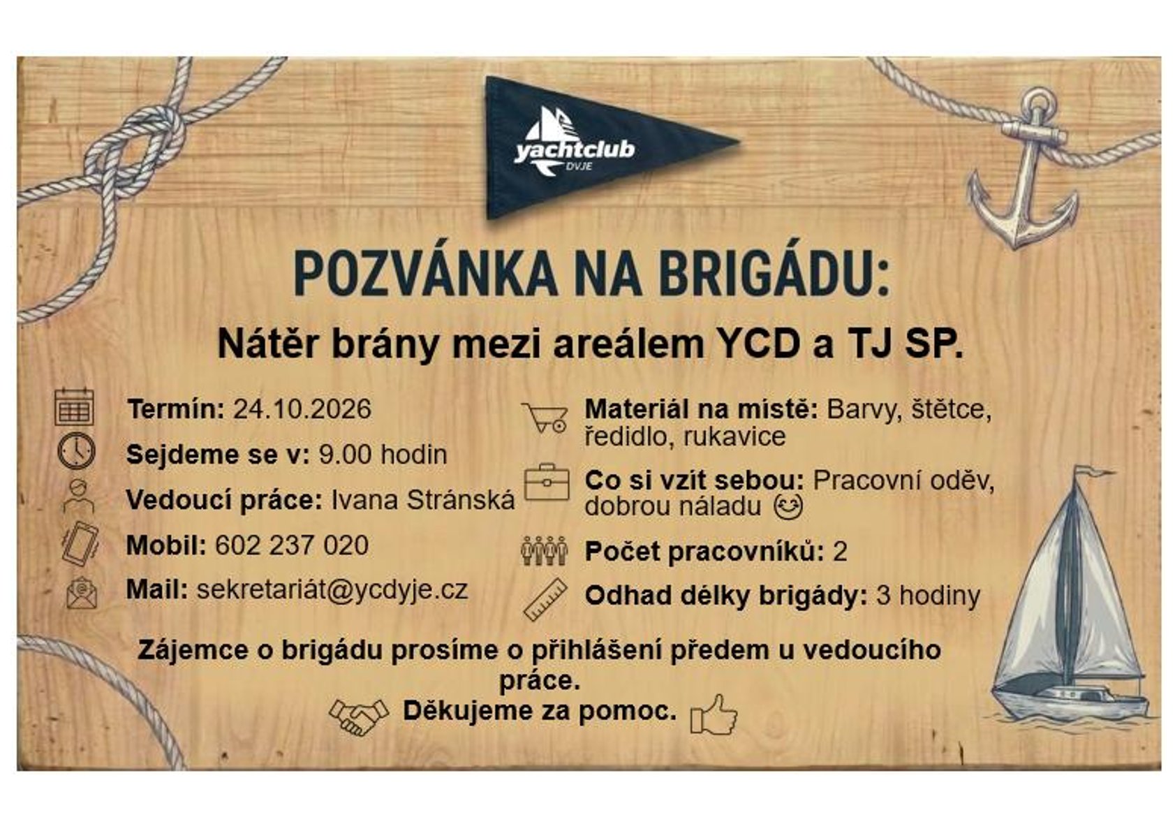 Pozvánka na brigádu 1